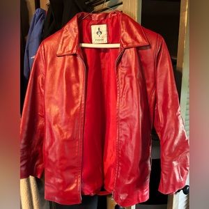 Firenze S red leather jacket